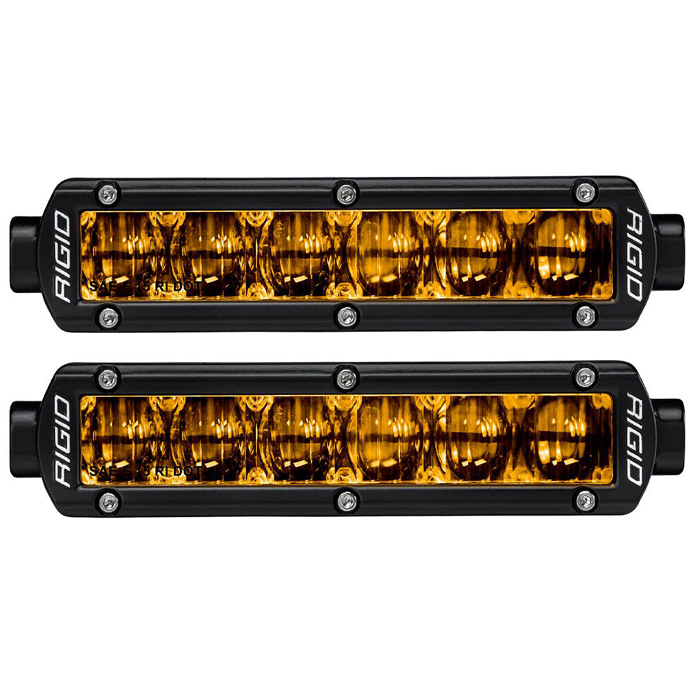 RIGID Industries 6" SR-Series SAE Compliant Fog Light - Black w/Yellow Light