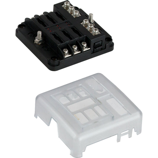 Sea-Dog Blade Style LED Indicator Fuse Block w/Negative Bus Bar - 6 Circuit (Pack of 4)