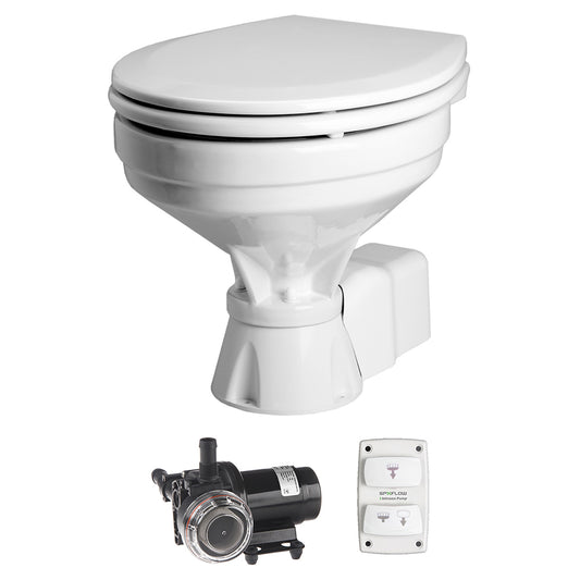 Johnson Pump AquaT Toilet Silent Electric Comfort - 12V w/Pump