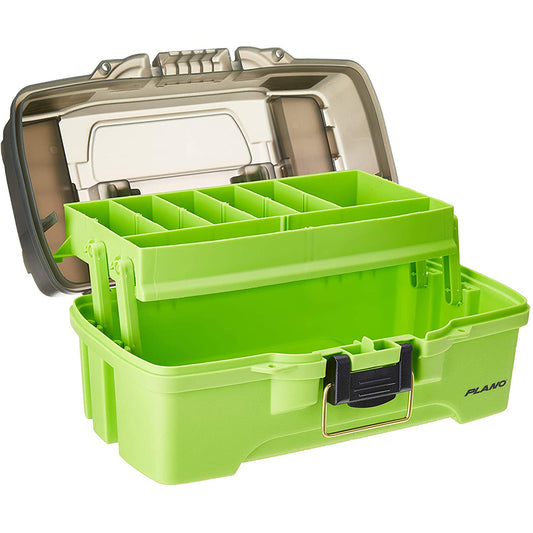 Plano 1-Tray Tackle Box w/Dual Top Access - Smoke & Bright Green (Pack of 4)