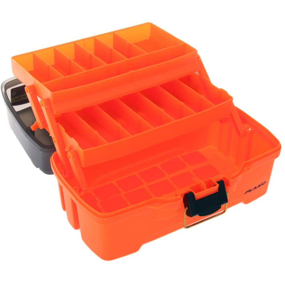 Plano 2-Tray Tackle Box w/Dual Top Access - Smoke & Bright Orange (Pack of 4)