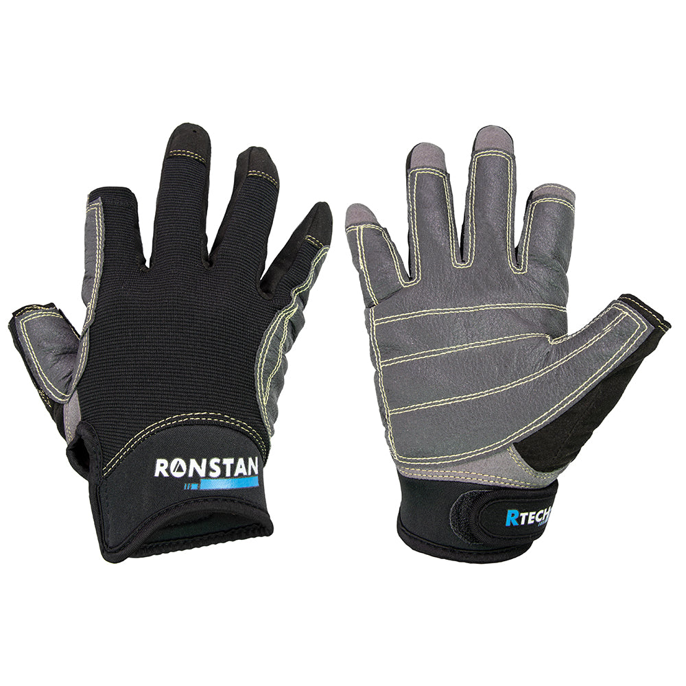 Ronstan Sticky Race Gloves - 3-Finger - Black - M (Pack of 2)
