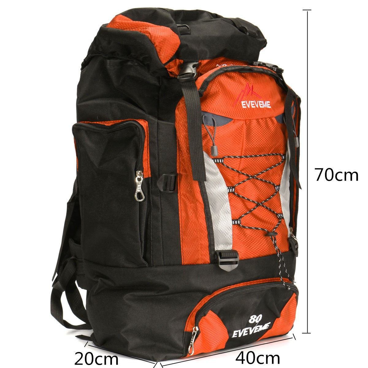 80L Polyester Waterproof Backpack for Camping Outdoors