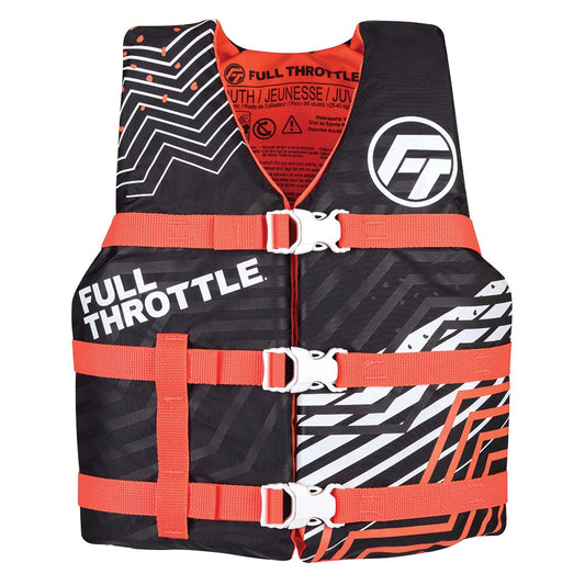 Full Throttle Youth Nylon Life Jacket - Pink/Black (Pack of 2)