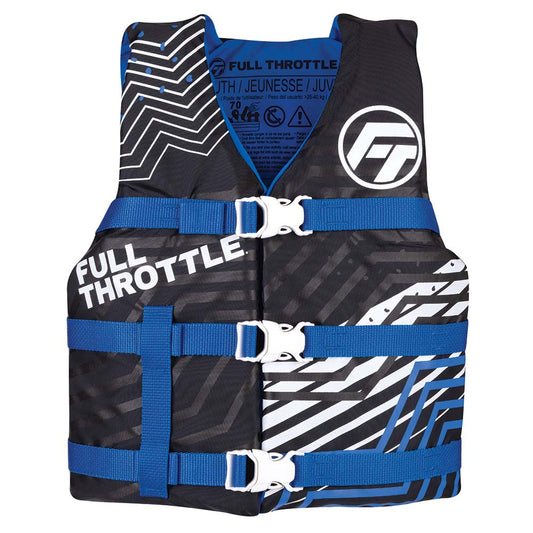 Full Throttle Youth Nylon Life Jacket - Blue/Black (Pack of 2)