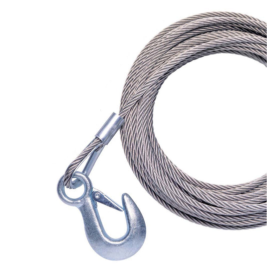 Powerwinch Cable 7/32" x 50' Universal Premium Replacement w/Hook - Stainless Steel