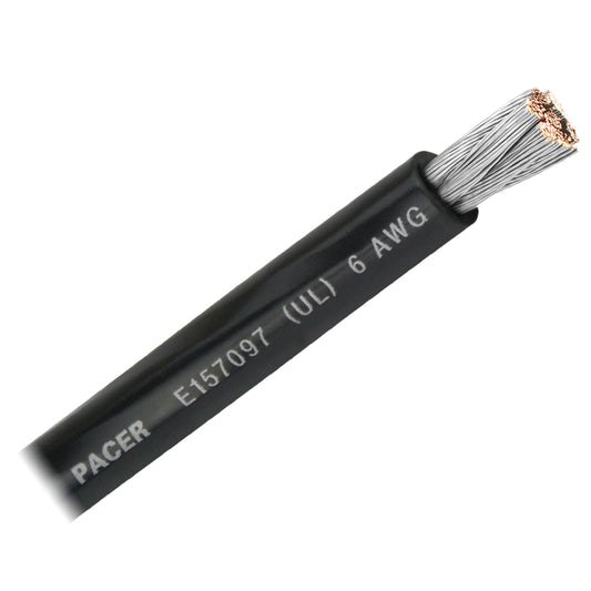 Pacer Black 6 AWG Battery Cable - Sold By The Foot (Pack of 8)