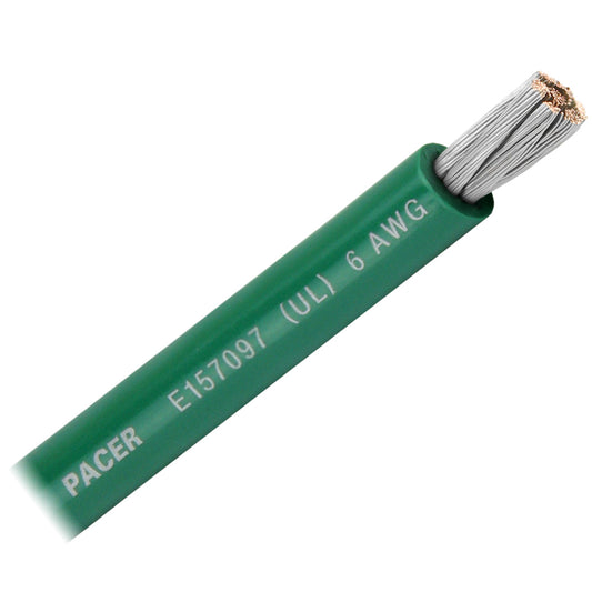 Pacer Green 6 AWG Battery Cable - Sold By The Foot (Pack of 8)