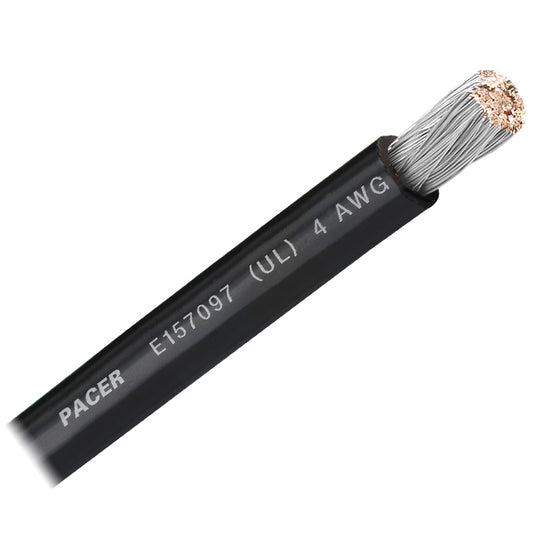 Pacer Black 4 AWG Battery Cable - Sold By The Foot (Pack of 8)