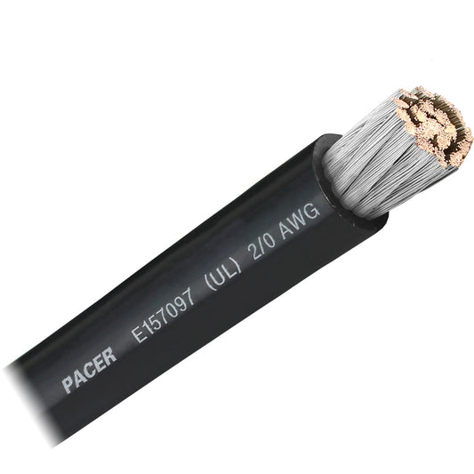 Pacer Black 2/0 AWG Battery Cable - Sold By The Foot (Pack of 6)