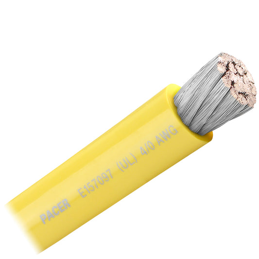 Pacer Yellow 4/0 AWG Battery Cable - Sold By The Foot (Pack of 6)