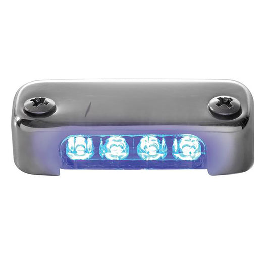 Attwood Blue LED Micro Light w/Stainless Steel Bezel & Vertical Mount (Pack of 4)