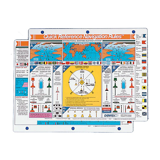 Davis Quick Reference International Navigation Rules Card (Pack of 6)