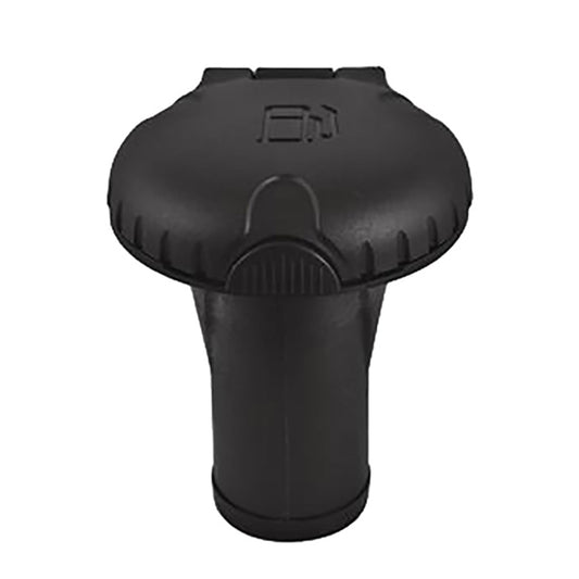 Attwood Deck Fills f/Pressure Relief Systems - Straight Body - Scalloped Black Plastic Cap