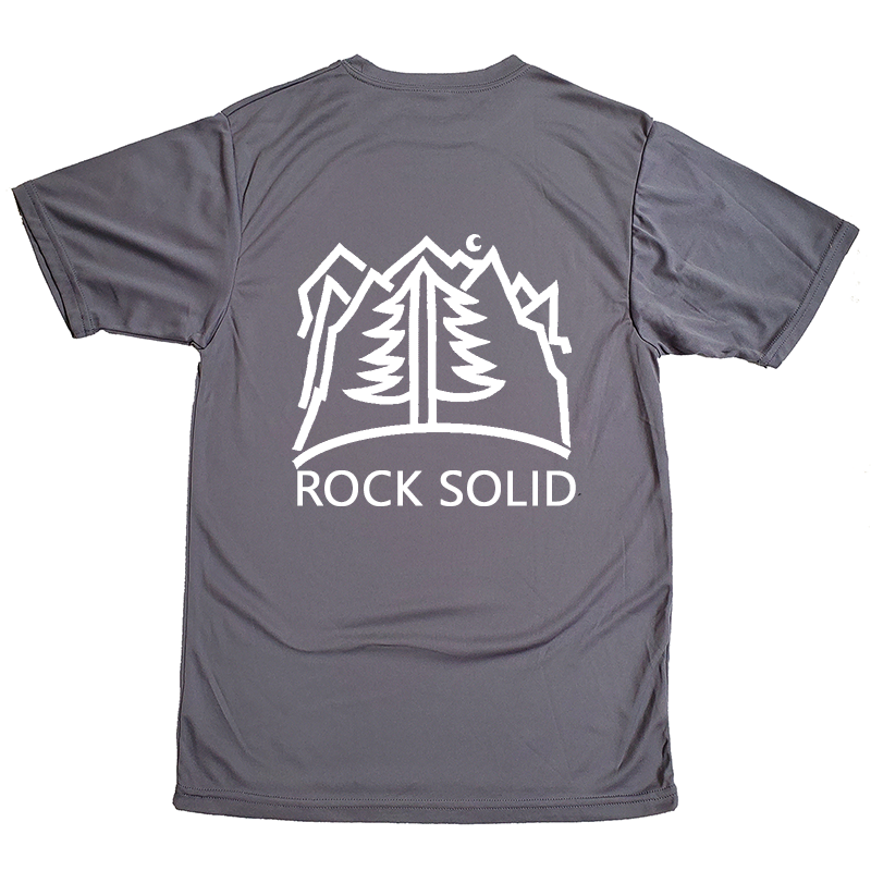 Night Mountain Tree Hiking Camping Perform T-Shirt (White Design)