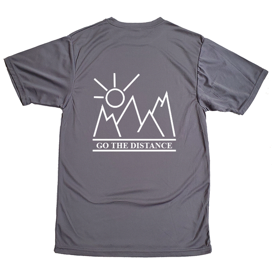 Sunny Mountain Hiking Camping Perform T-Shirt (White Design)