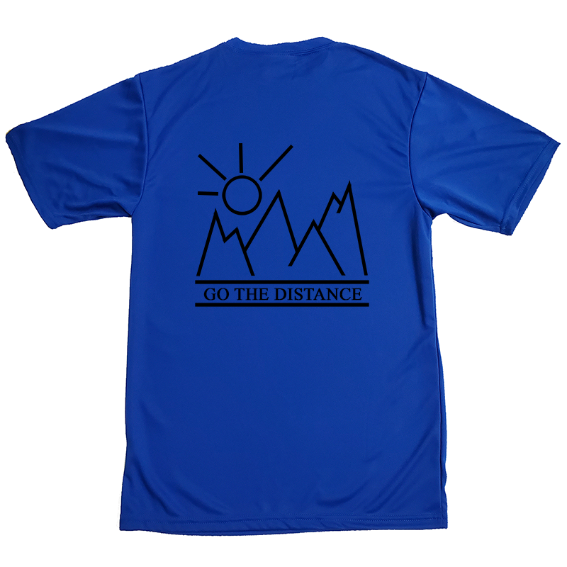 Sunny Mountain Hiking Camping Perform T-Shirt (Black Design)