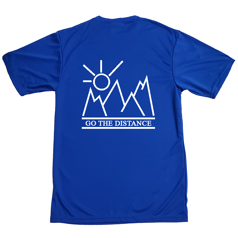 Sunny Mountain Hiking Camping Perform T-Shirt (White Design)