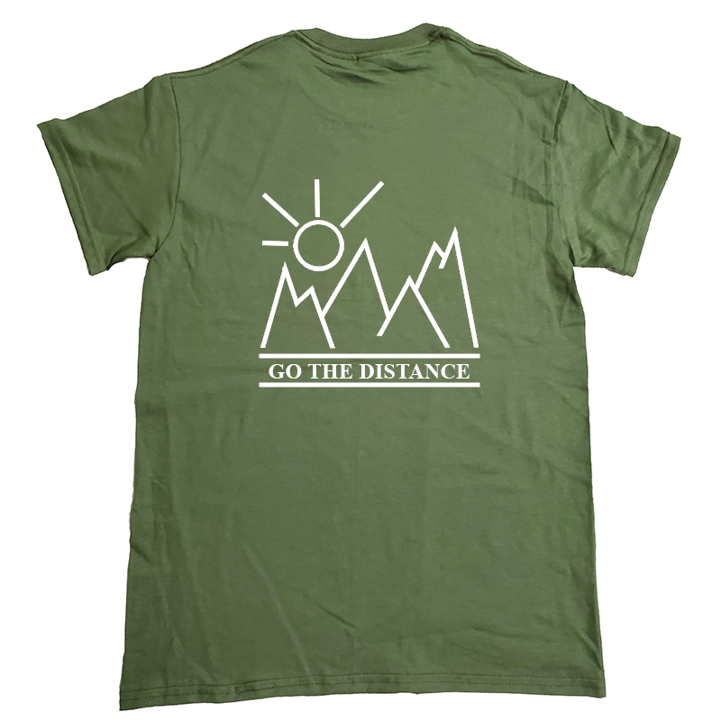 Sunny Mountain Hiking Camping Ul Cotton T-Shirt (White Design)