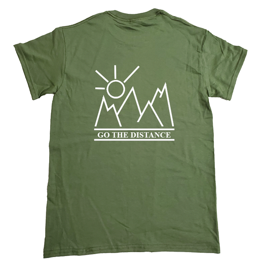 Sunny Mountain Hiking Camping Ul Cotton T-Shirt (White Design)