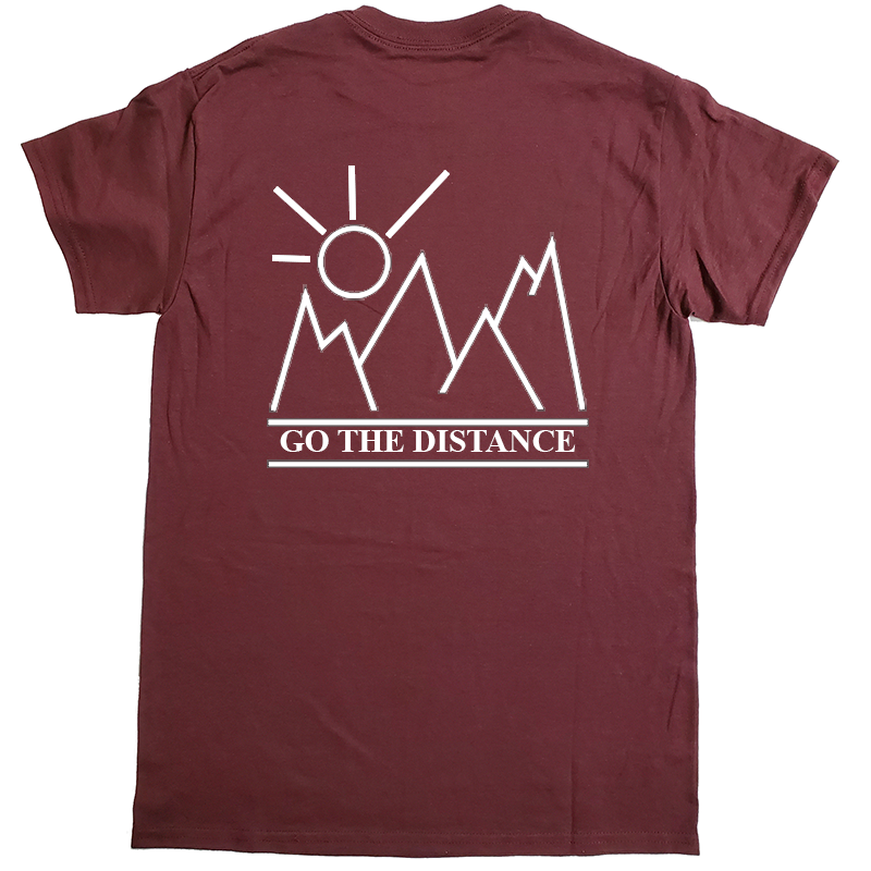 Sunny Mountain Hiking Camping Dry-Blend T-Shirt (White Design)