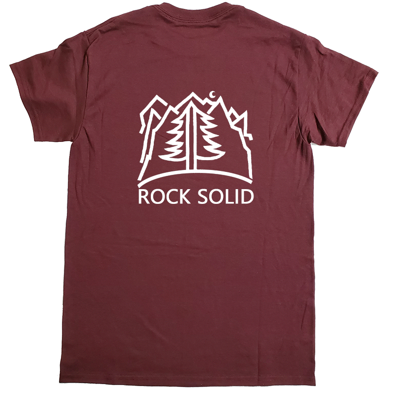 Night Mountain Tree Hiking Camping Dry-Blend T-Shirt (White Design)