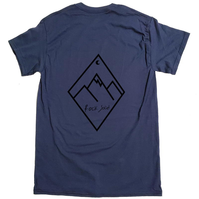 Diamond Mountain Hiking Camping Dry-Blend T-Shirt (Black Design)