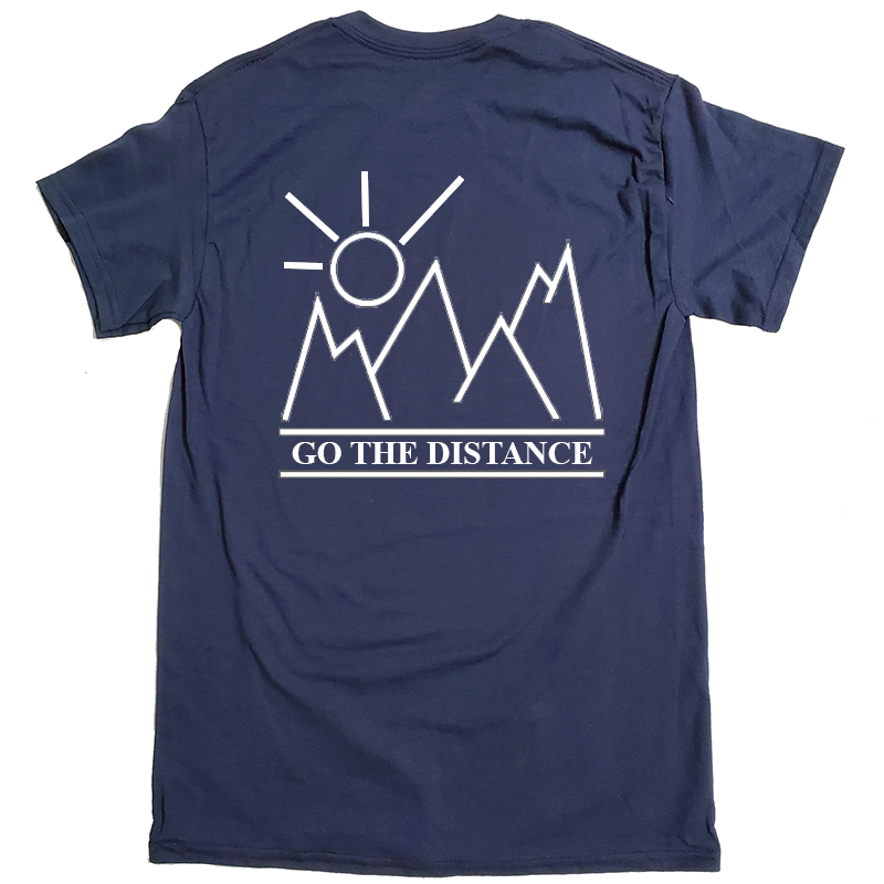Sunny Mountain Hiking Camping Dry-Blend T-Shirt (White Design)