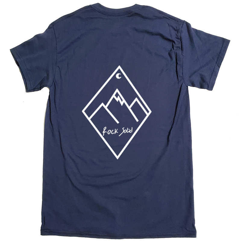 Diamond Mountain Hiking Camping Dry-Blend T-Shirt (White Design)