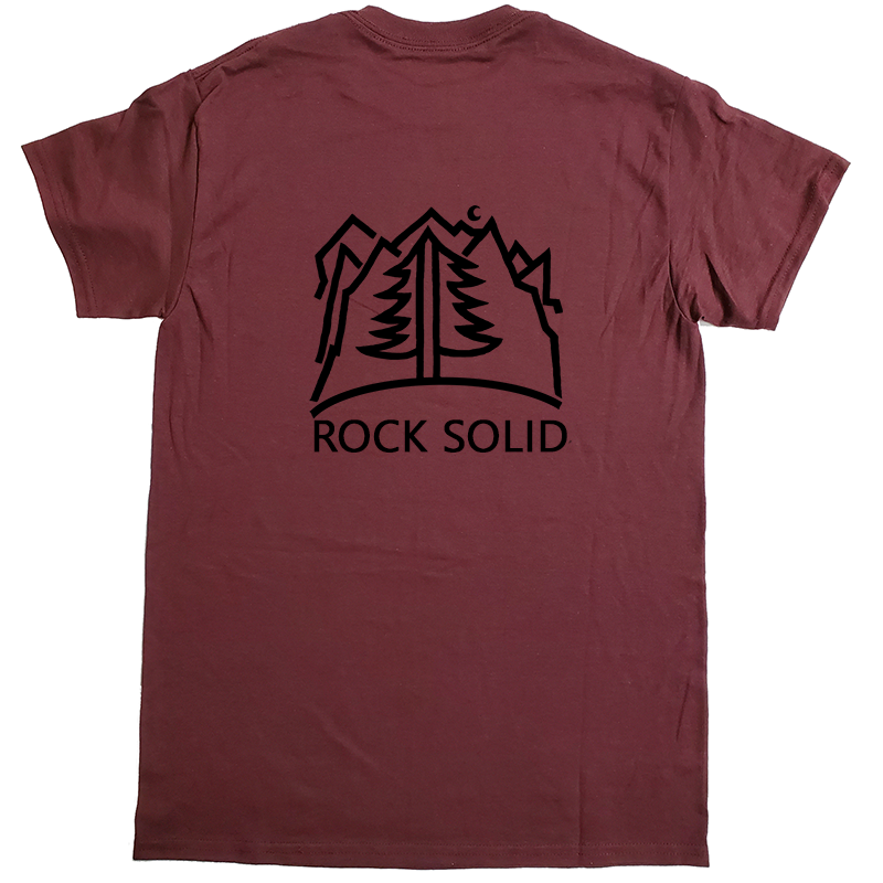 Night Mountain Tree Hiking Camping Dry-Blend T-Shirt (Black Design)