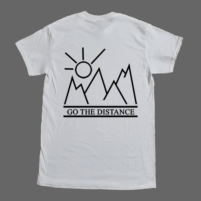 Sunny Mountain Hiking Camping Dry-Blend T-Shirt (Black Design)