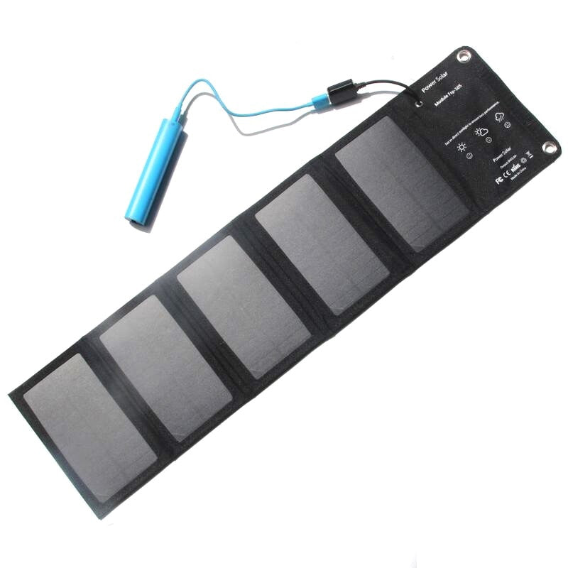 USB 10W 5V 2A USB Solar Panel Charger - Folding Waterproof Portable Outdoor Camping